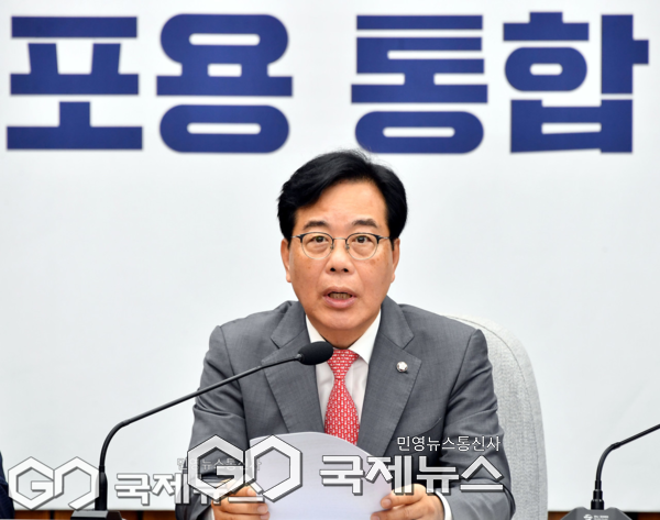 ▲ 국민의힘 송언석 원내대표, 20일 '비리백화점 이재명 정부 인사청문회 대책 긴급의원총회'를 열고, 김민석 국무총리 후보자의 도덕성과 인사청문회 대응 태도 강하게 비판 사진=이용우기자